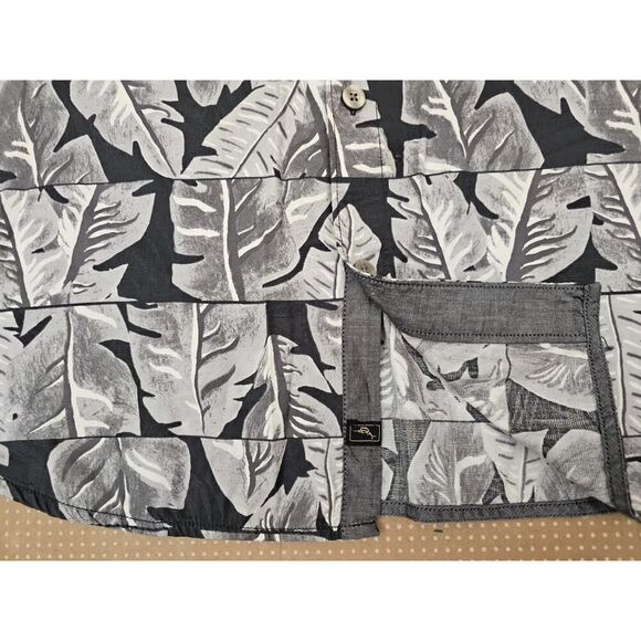 Tommy Bahama Hawaiian Shirt Mens L Gray Palm Leaf Button Up Resort Wear Casual - Picture 5 of 9